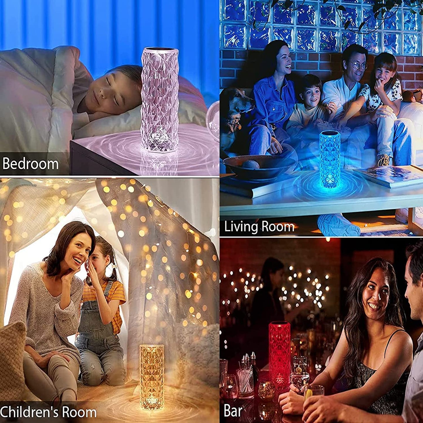 16 Color Changing Rose Crystal Diamond Table Lamp
